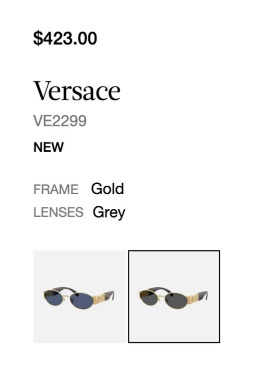 VERSACE NEW Black and Gold Sunglasses Full Set with Box VE2299 main image 7